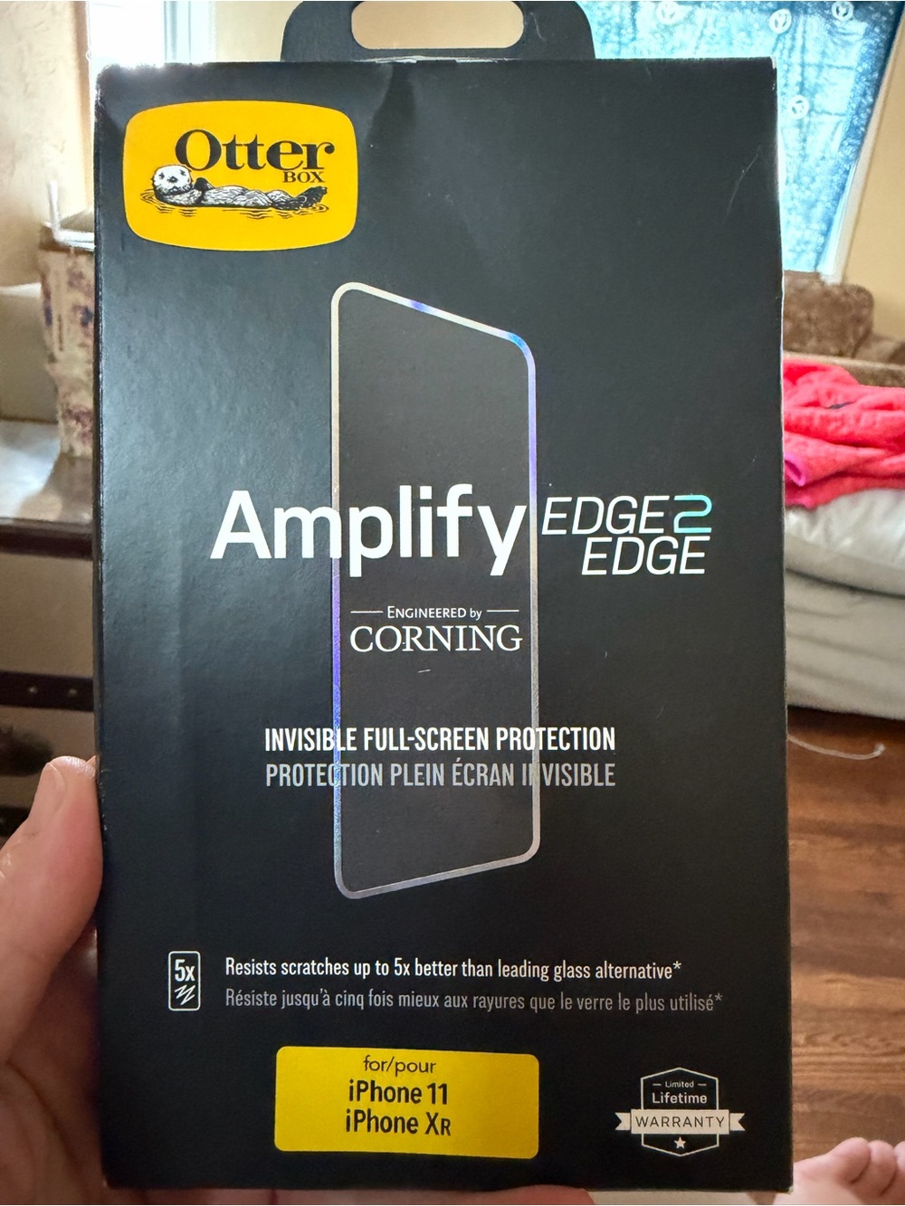 OtterBox Amplify Edge2Edge Invisible Full-Screen Protector - Black Packaging